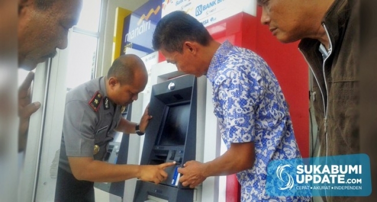 Tabungan Korban Ludes Saat Tarik Tunai, Polsek Cicurug Resor Sukabumi olah TKP