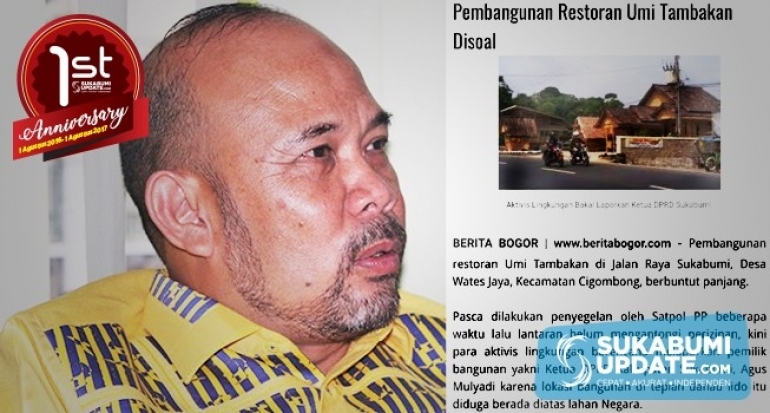 Ketua DPRD Kabupaten Sukabumi Bantah Berita Dirinya Pemilik Restauran di Bogor