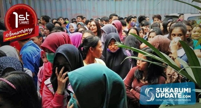 Gaji Dibayar 30 Persen, Buruh PT Youngstar 2 Sundawenang Kabupaten Sukabumi Unjuk Rasa