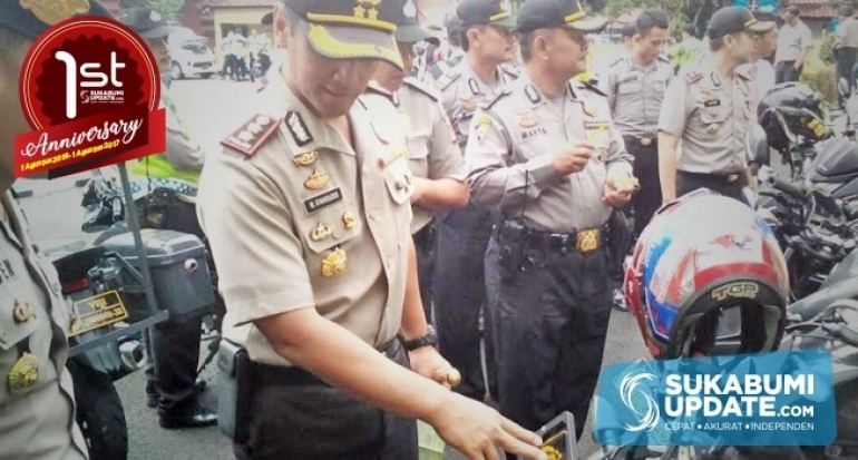 Operasi Ramadhaniya 2017, Kapolres Sukabumi Cek Kelaikan Kendaraan Dinas