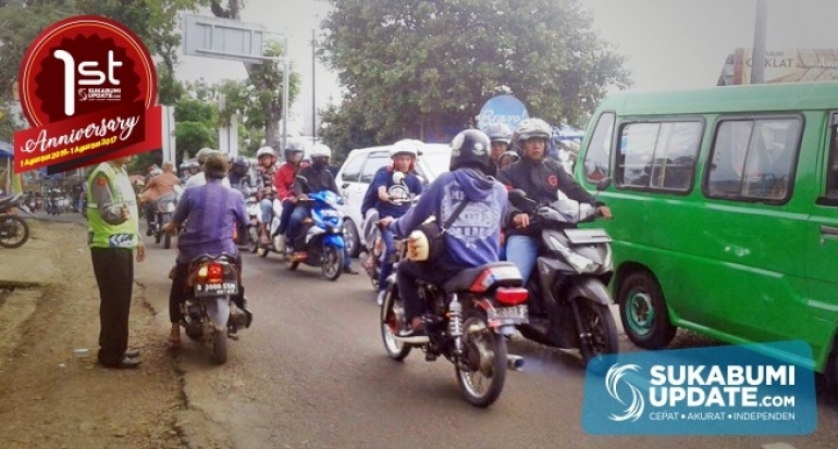 Jalur Pangkalan Cikidang-Kalapanunggal Kabupaten Sukabumi Didominasi Kendaraan Roda Dua
