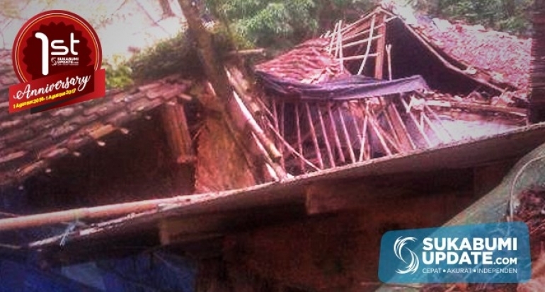 Satu Rumah di Sukawayana Kabupaten Sukabumi Rusak Berat Dihantam Hujan Angin