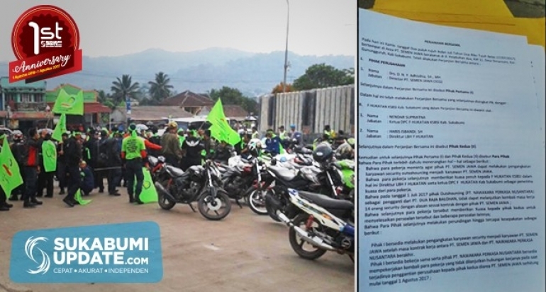 F-HUKATAN SBSI Sukabumi Sampaikan Dua Tuntutan dalam Aksi di PT. SCG