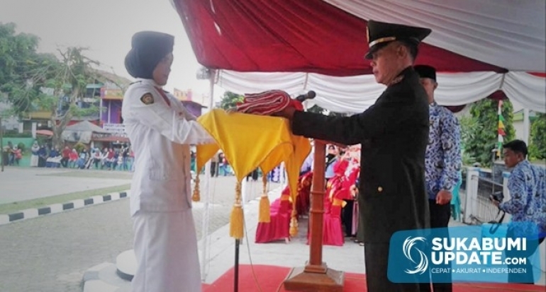 Penurunan Bendera di Kecamatan Cicurug Kabupaten Sukabumi Berjalan Lancar