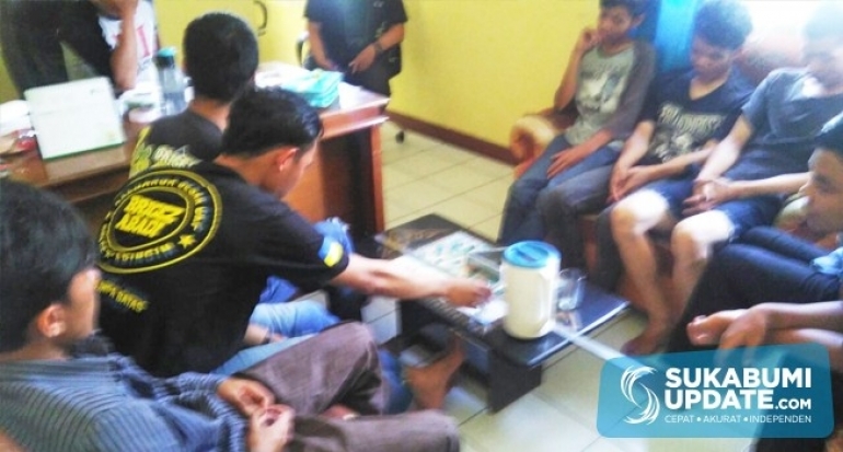Polsek Caringin Polres Sukabumi Ringkus Geng Motor Penganiaya Warga