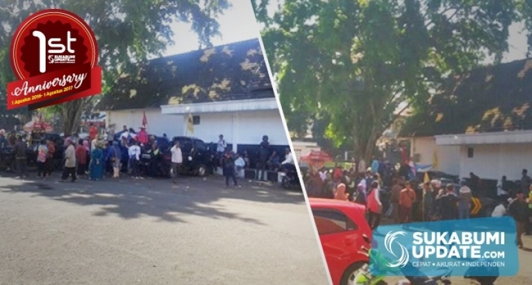 Polisi Penuhi Kantor ATR/BPN Kabupaten Sukabumi