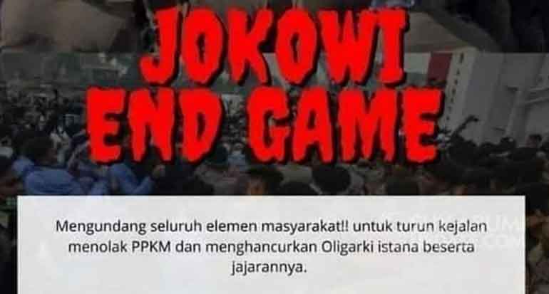 Polisi Buru Penyebar Poster Ajakan Demo Jokowi End Game, 6 Orang Diamankan